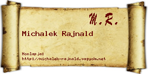Michalek Rajnald névjegykártya